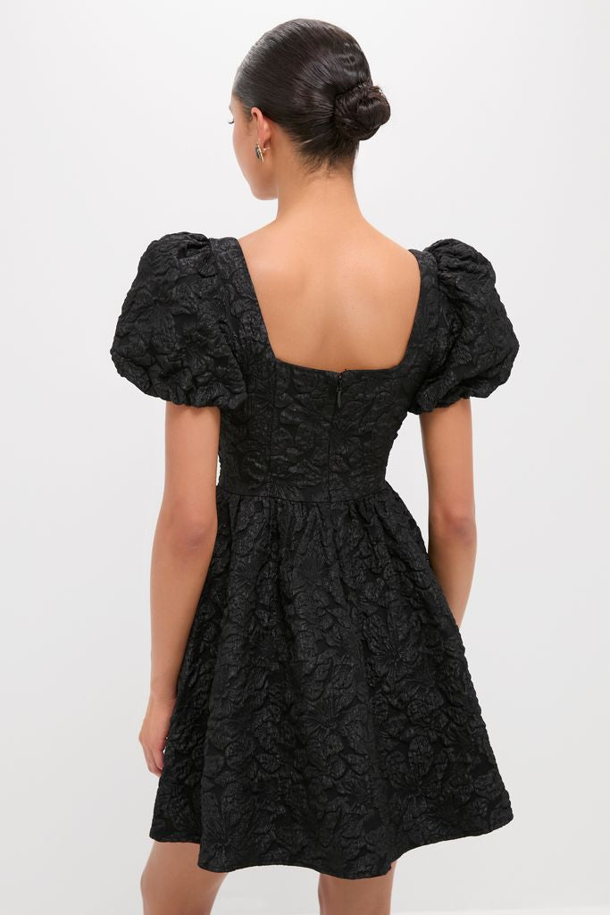 Black Jacquard Mini Dress