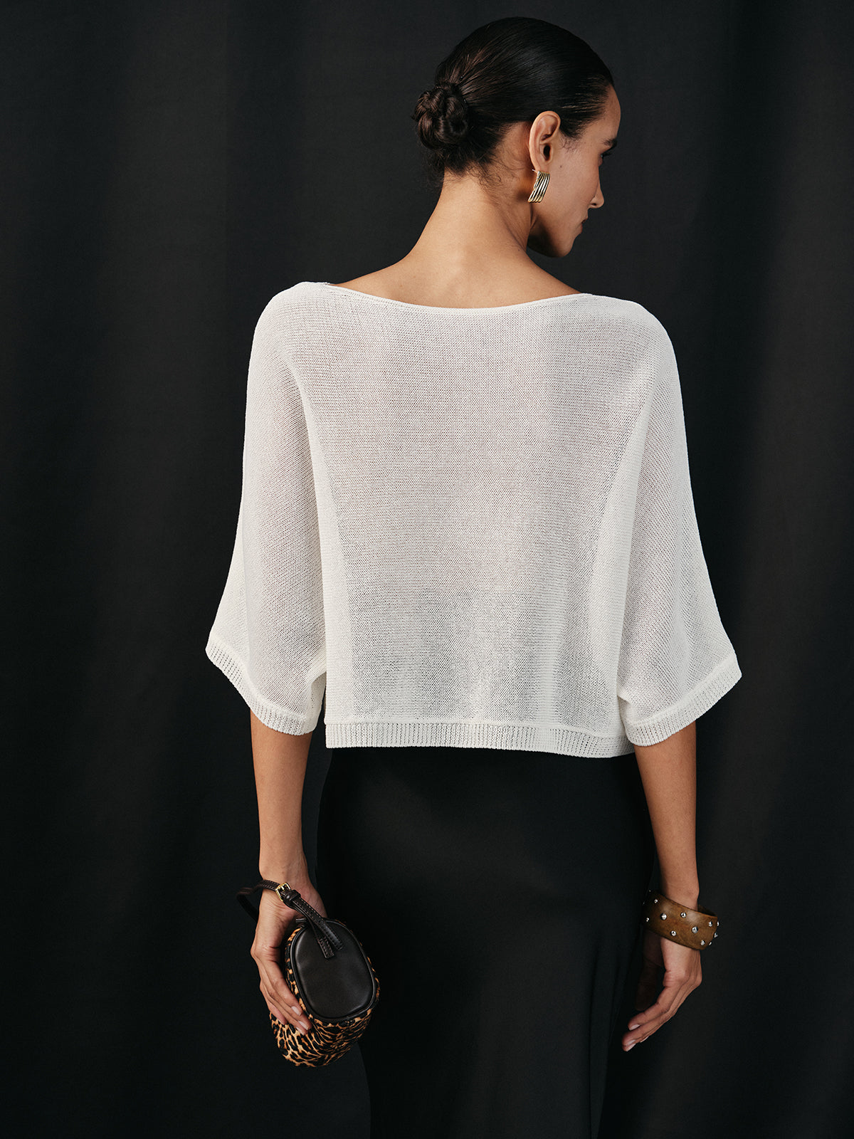 Semi-Sheer Batwing Sweater