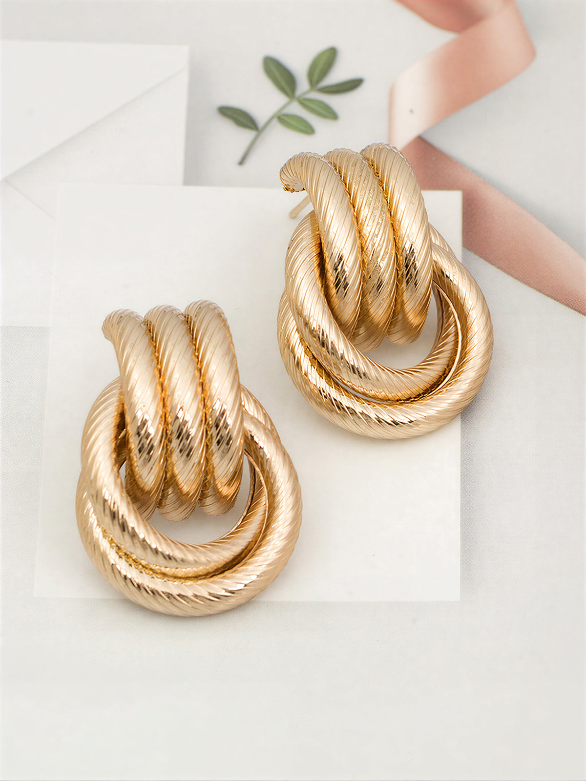 Twisted Rope Knot Hoop Earrings