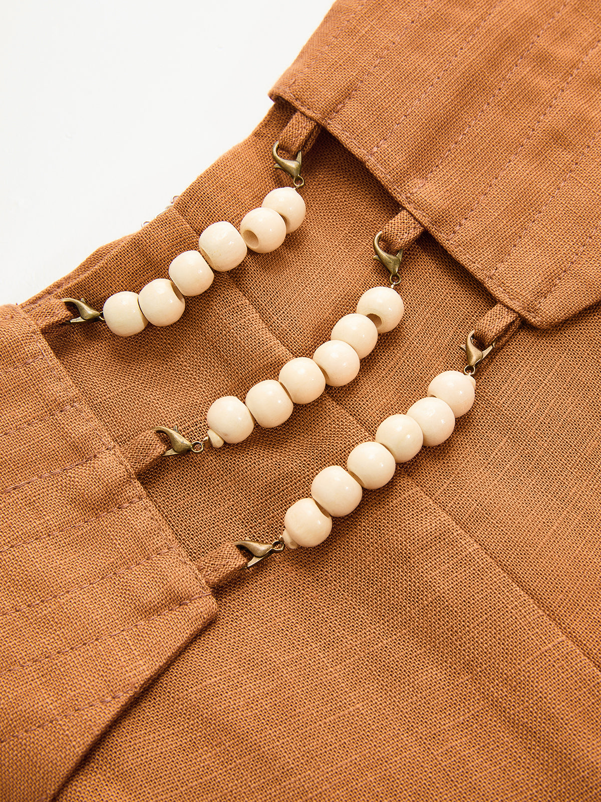 Beaded Detail Tencel Wide-Leg Pants