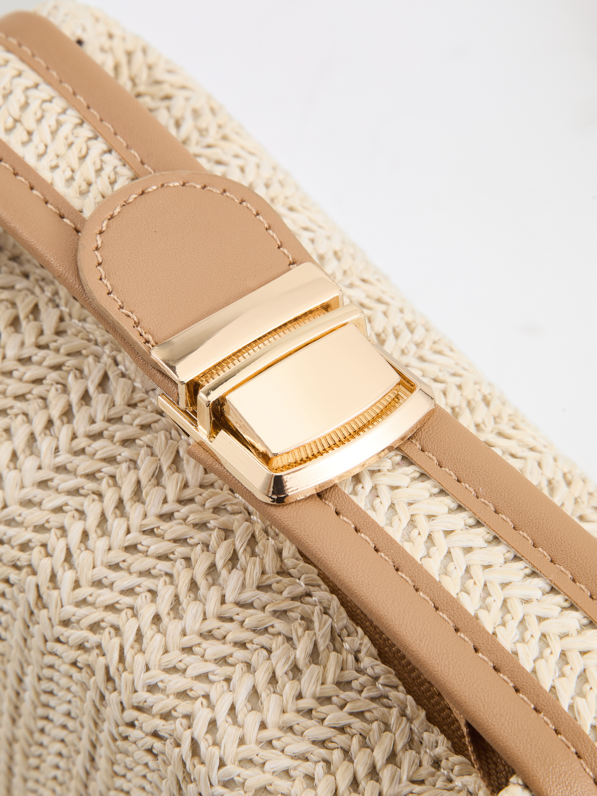 Woven Boxy Top Handle Crossbody Bag