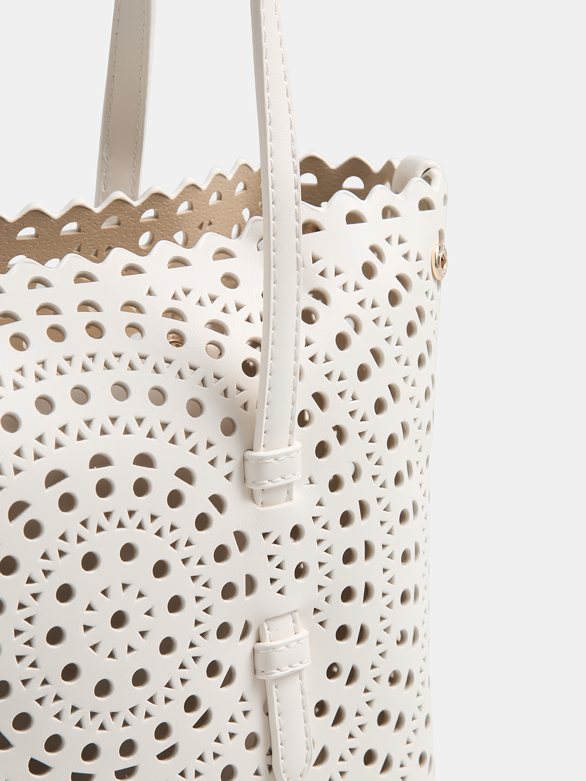 Perforated Top Handle Tote Handbag