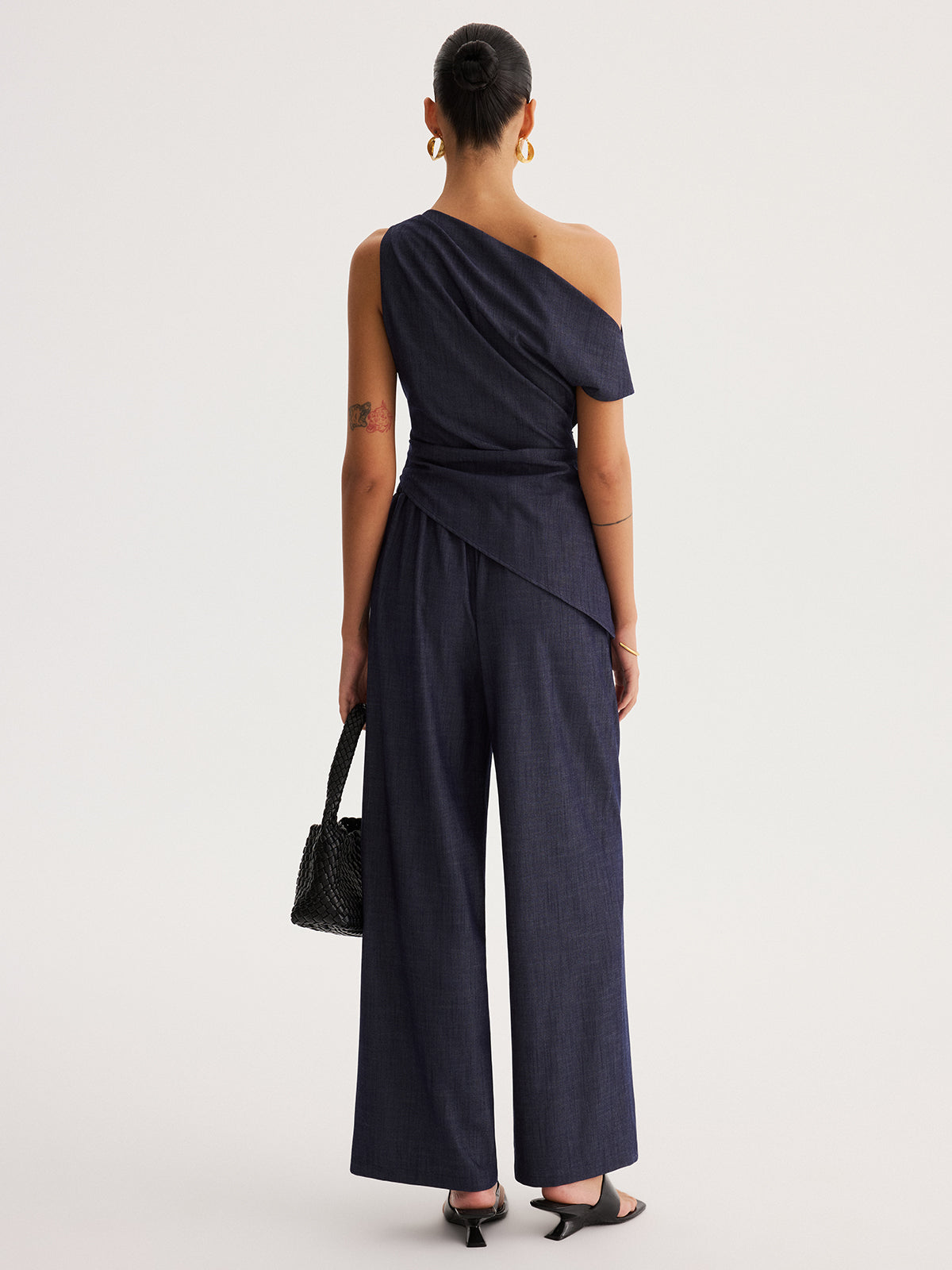 Asymmetrical Off-Shoulder Top & Pants Set
