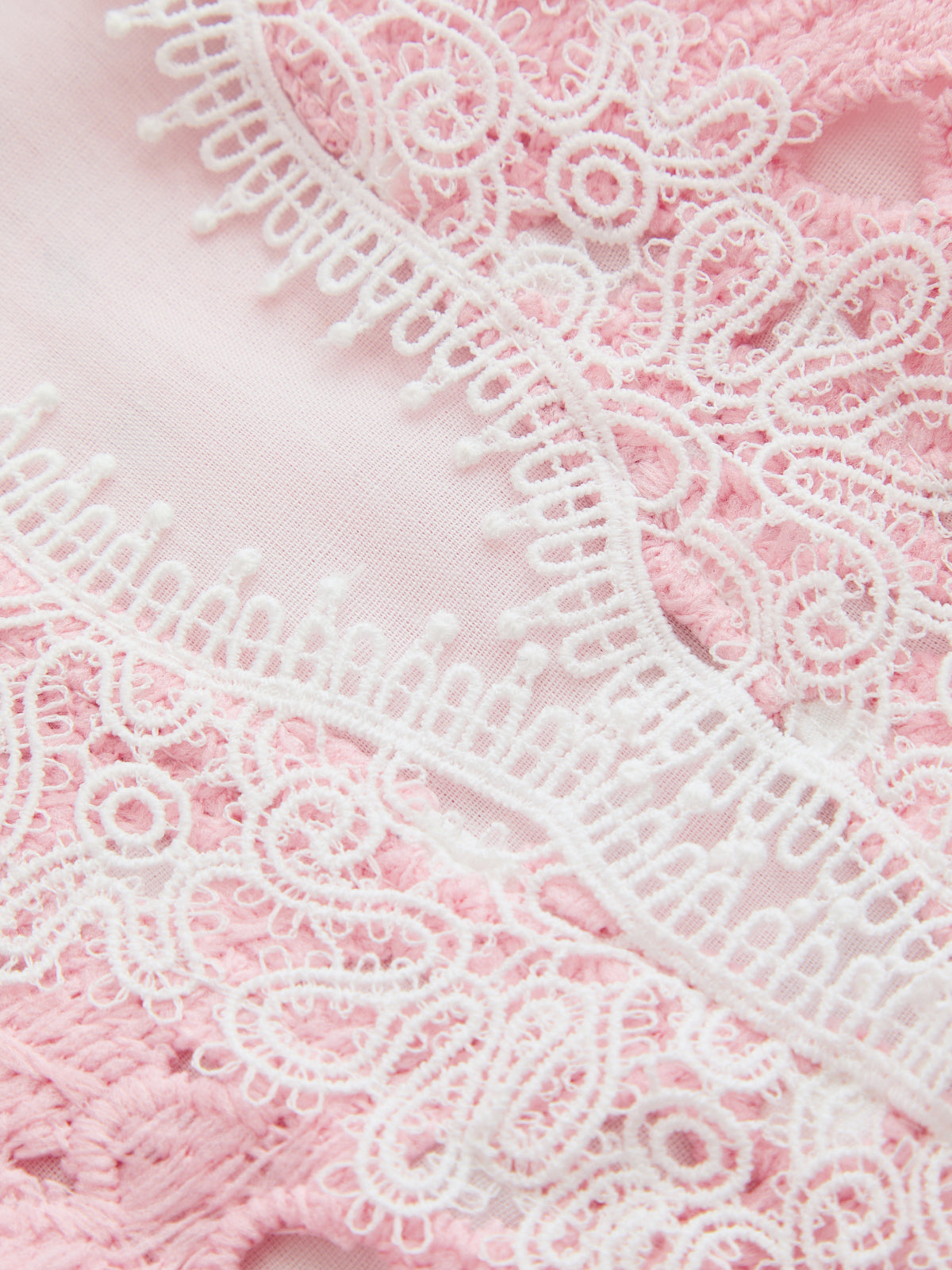 V-Neck Guipure Lace Peplum Top & Shorts Set