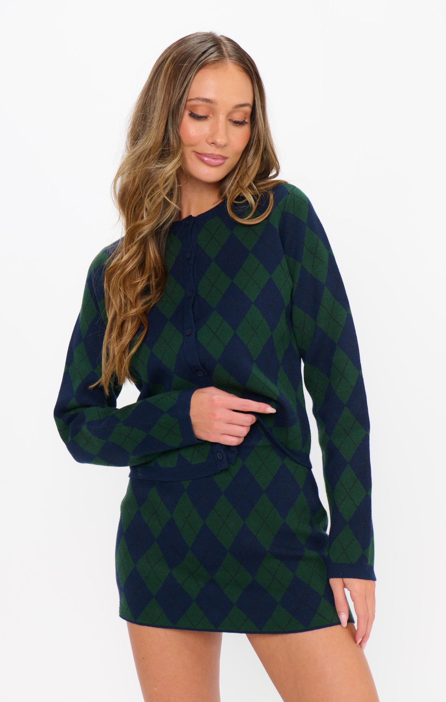 Cher Mini Skort ~ Oxford Argyle Knit