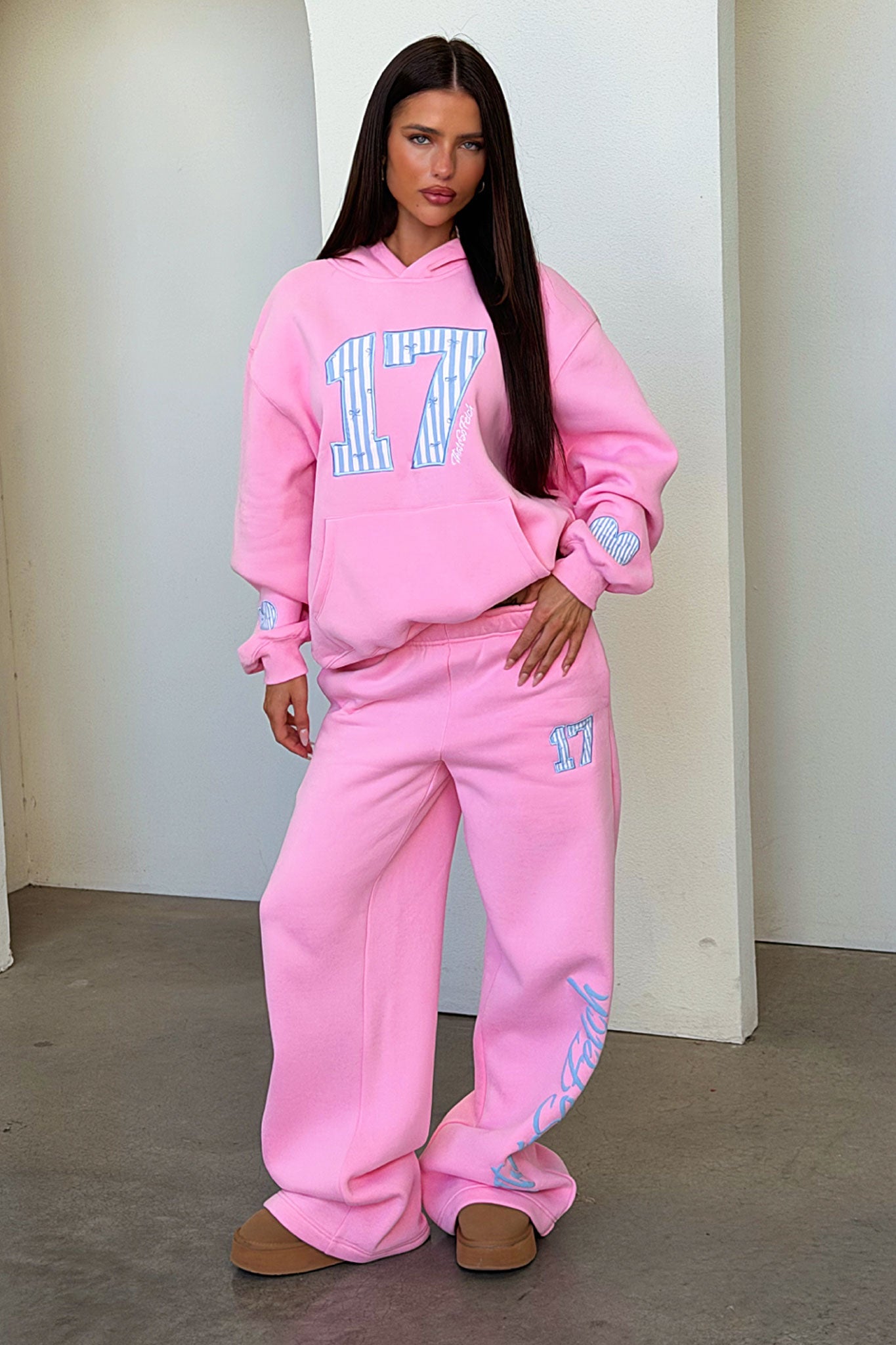 Kaile Wide Leg Sweatpants - Pink