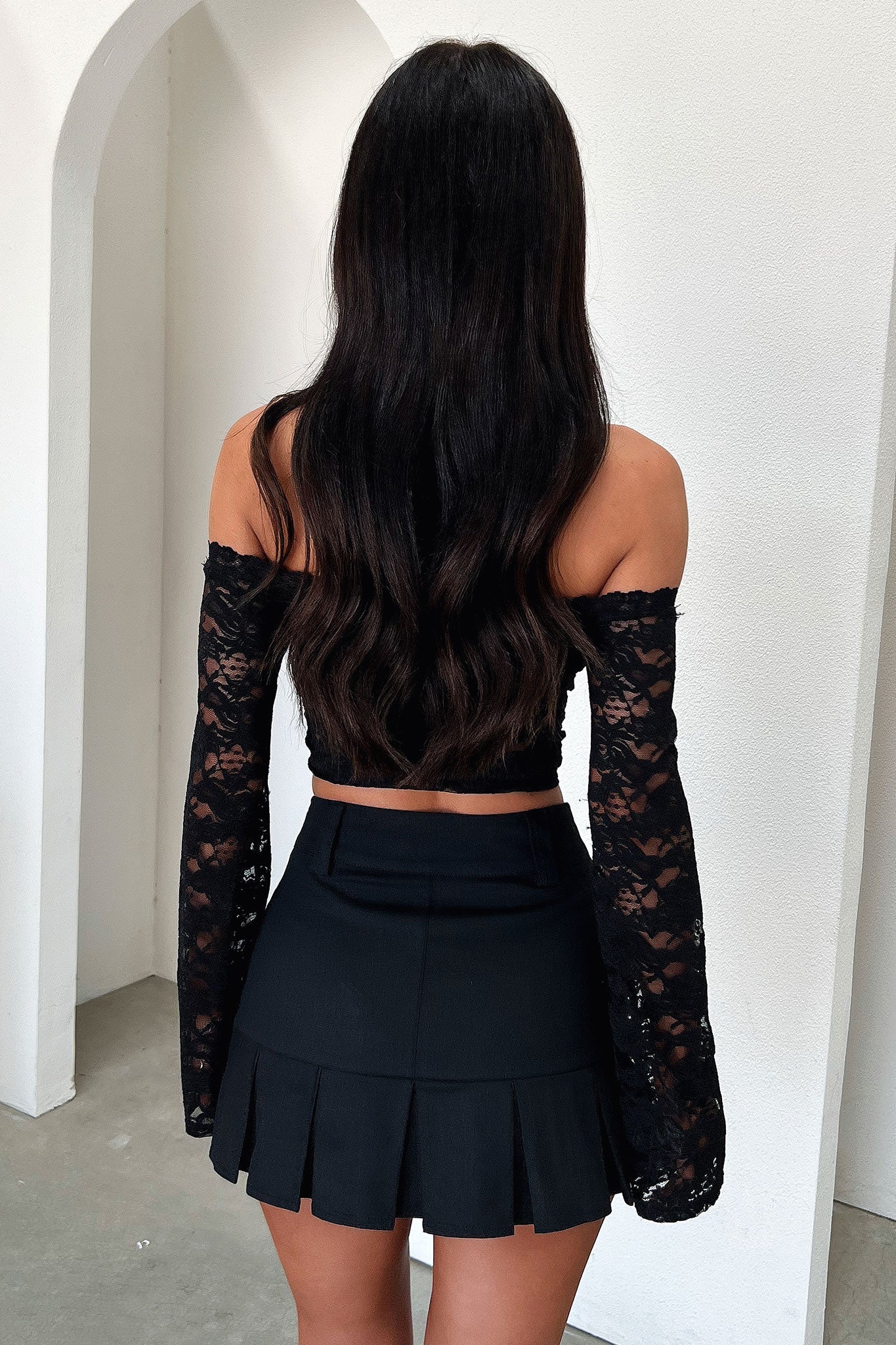 Kiralee Pleated Mini Skirt - Black