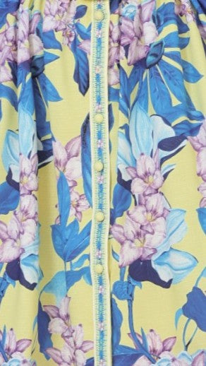 Katana Mini Dress - Blue Leaf Orchid