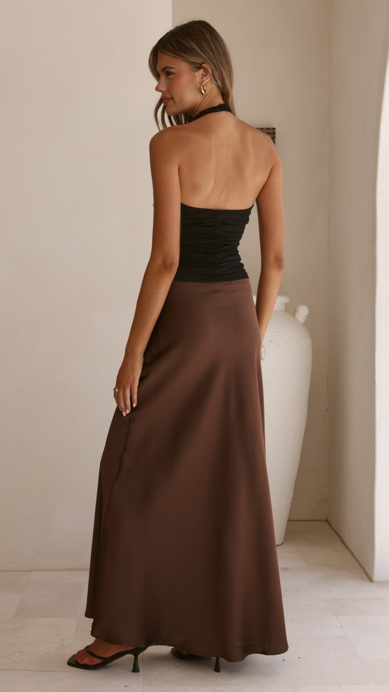 Kylie Halter Neck Top - Black