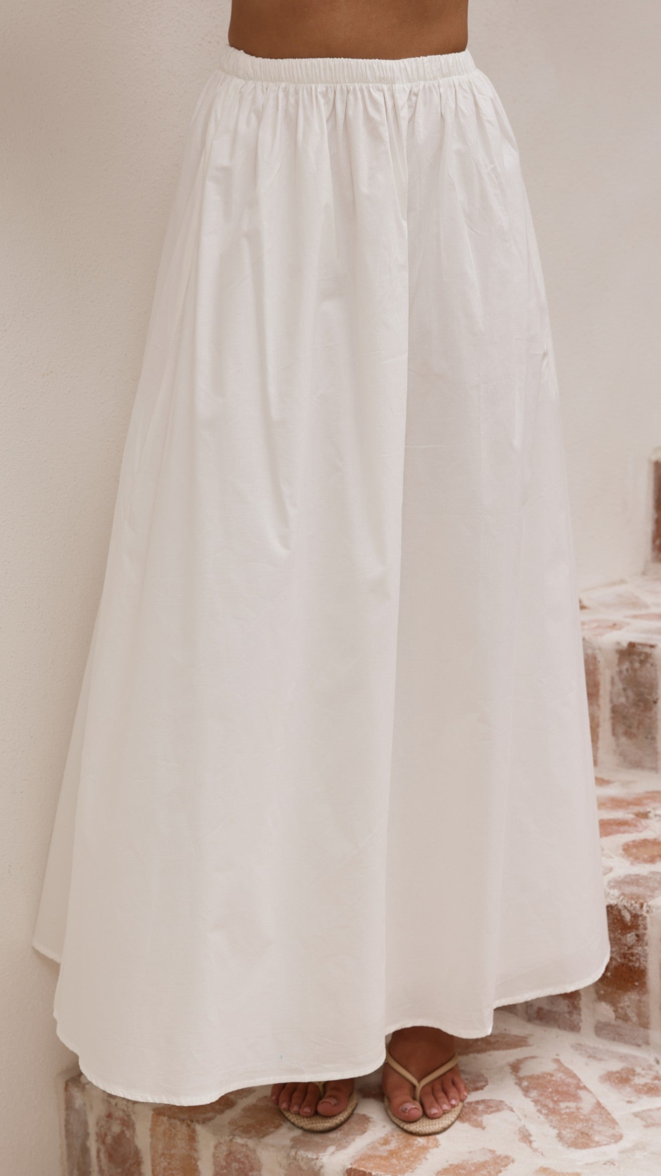 Makala Strapless Top and Maxi Skirt Set - White