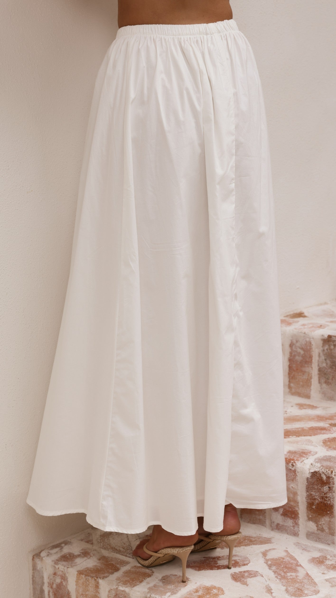 Makala Strapless Top and Maxi Skirt Set - White