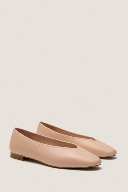 Ballet Pink Leather Nina Flats