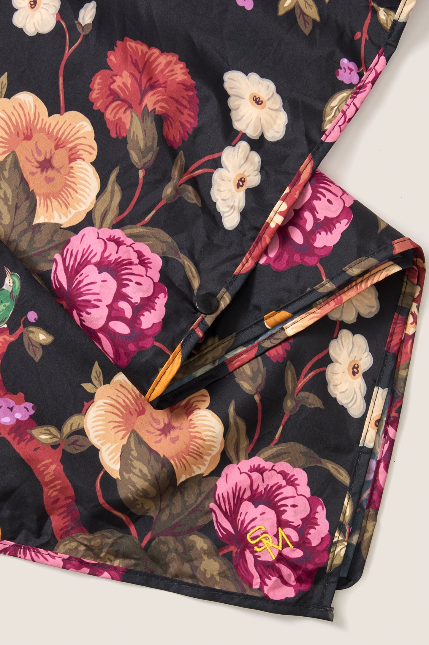 Black Floral Barbour x Tuckernuck Poncho