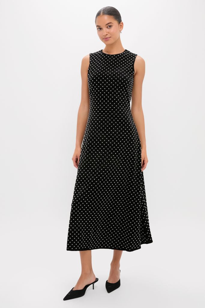 Black Embellished Velvet Antonia Maxi Dress