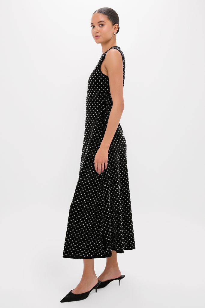 Black Embellished Velvet Antonia Maxi Dress