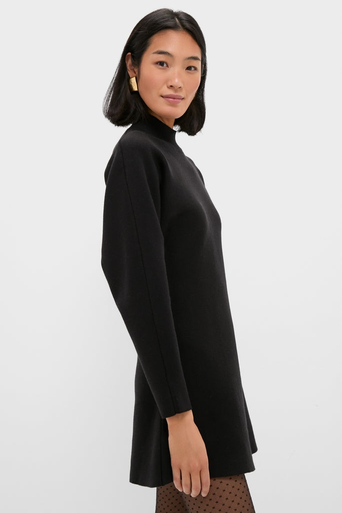 Black Anzu Puplum Sweater Mini Dress