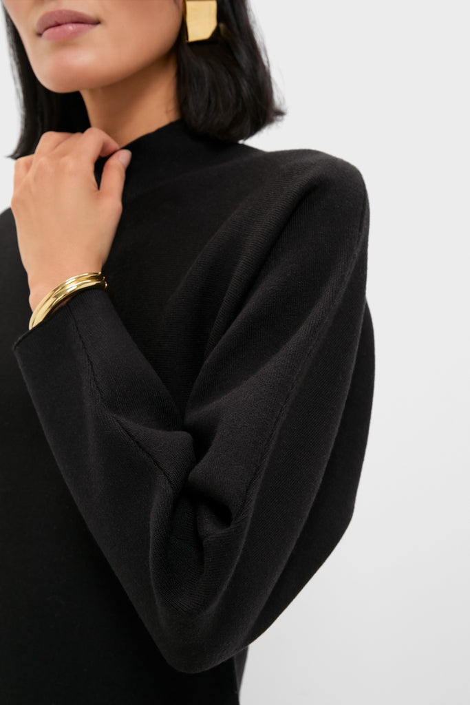 Black Anzu Puplum Sweater Mini Dress