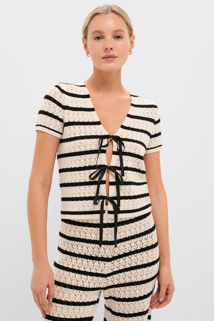 Black & Tan Stripe Portimao Top