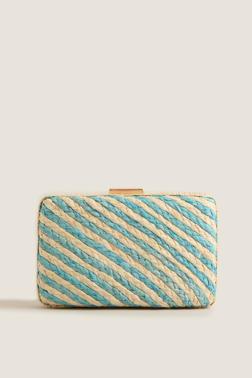 Blue and Natural Carmen Clutch