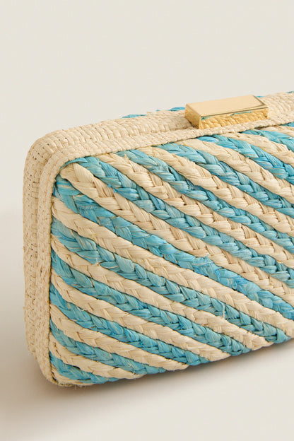 Blue and Natural Carmen Clutch
