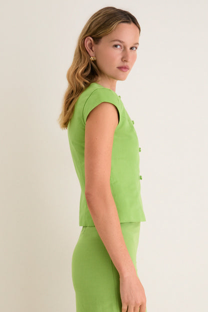 Apple Connie Linen Mix Top