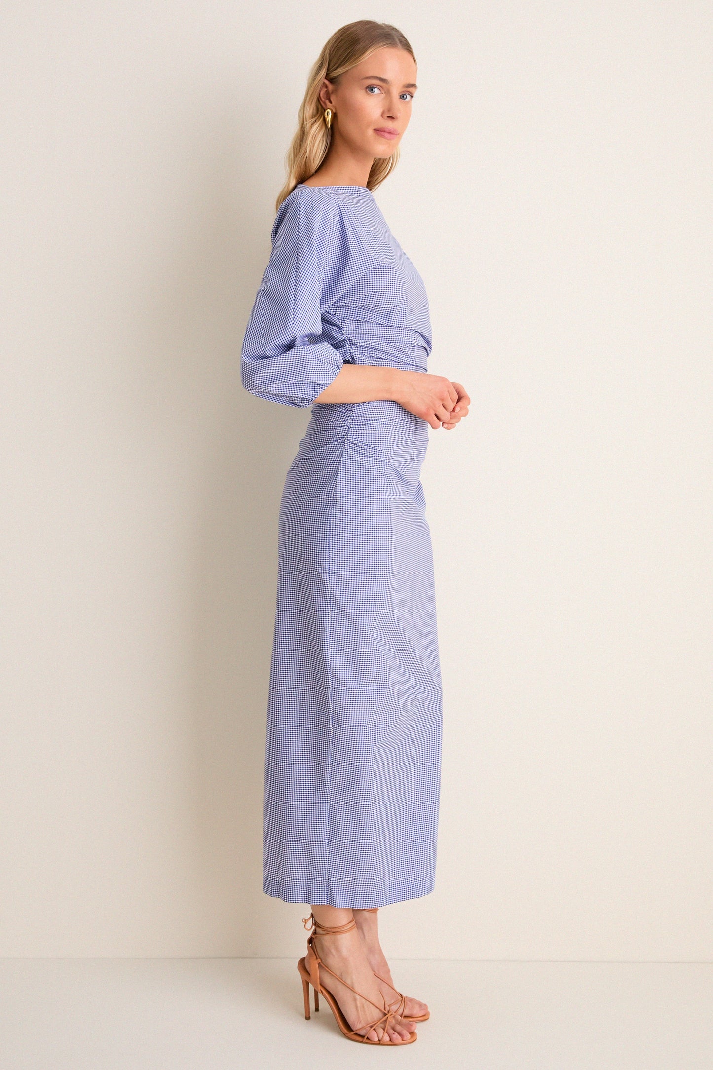 Blue Microvichy Ezra Dress
