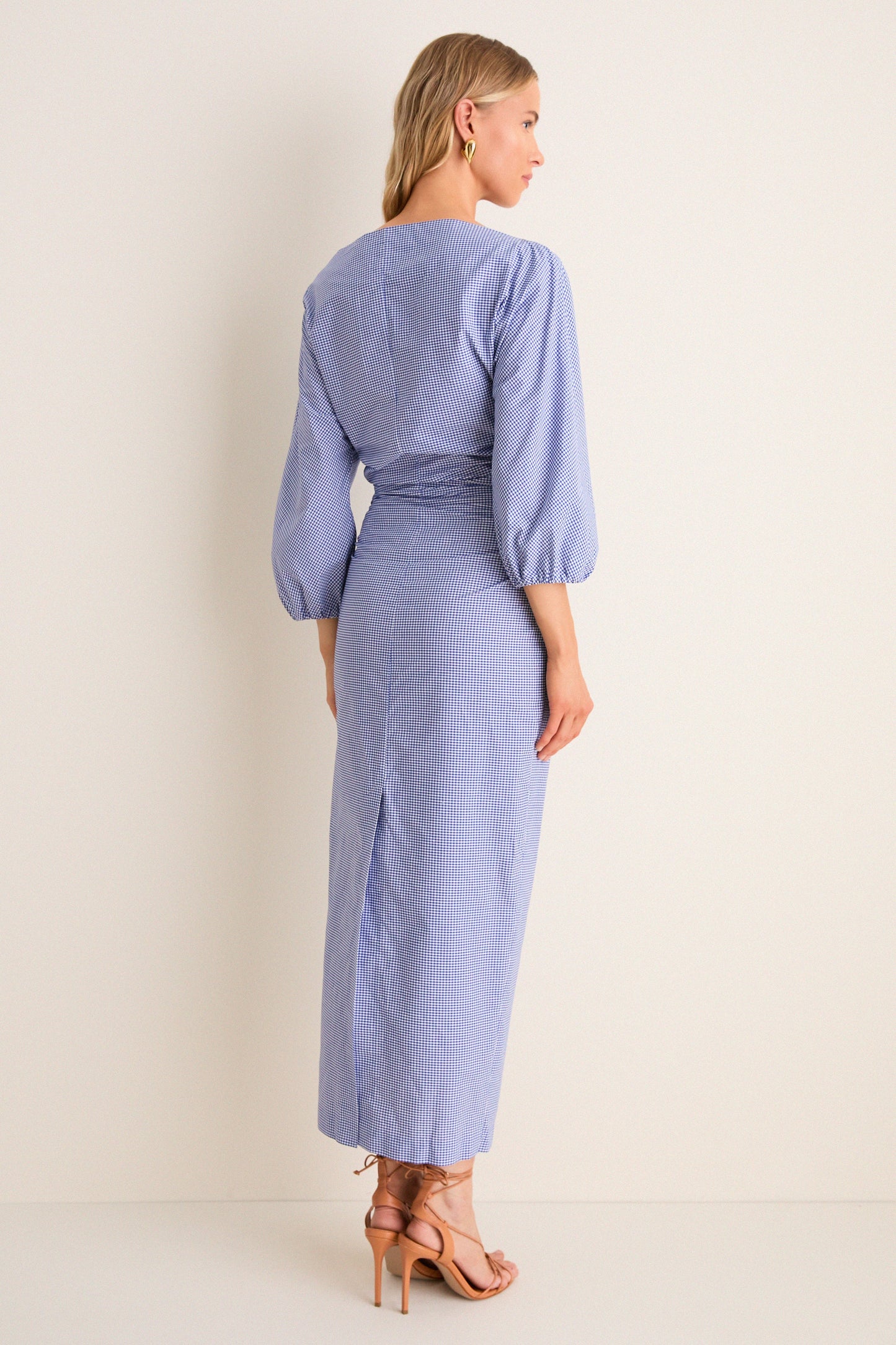 Blue Microvichy Ezra Dress