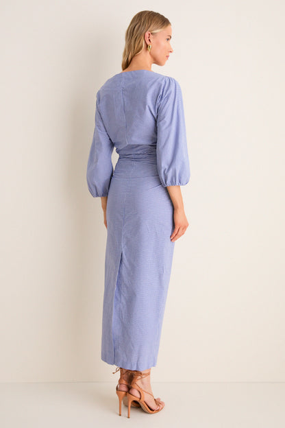 Blue Microvichy Ezra Dress