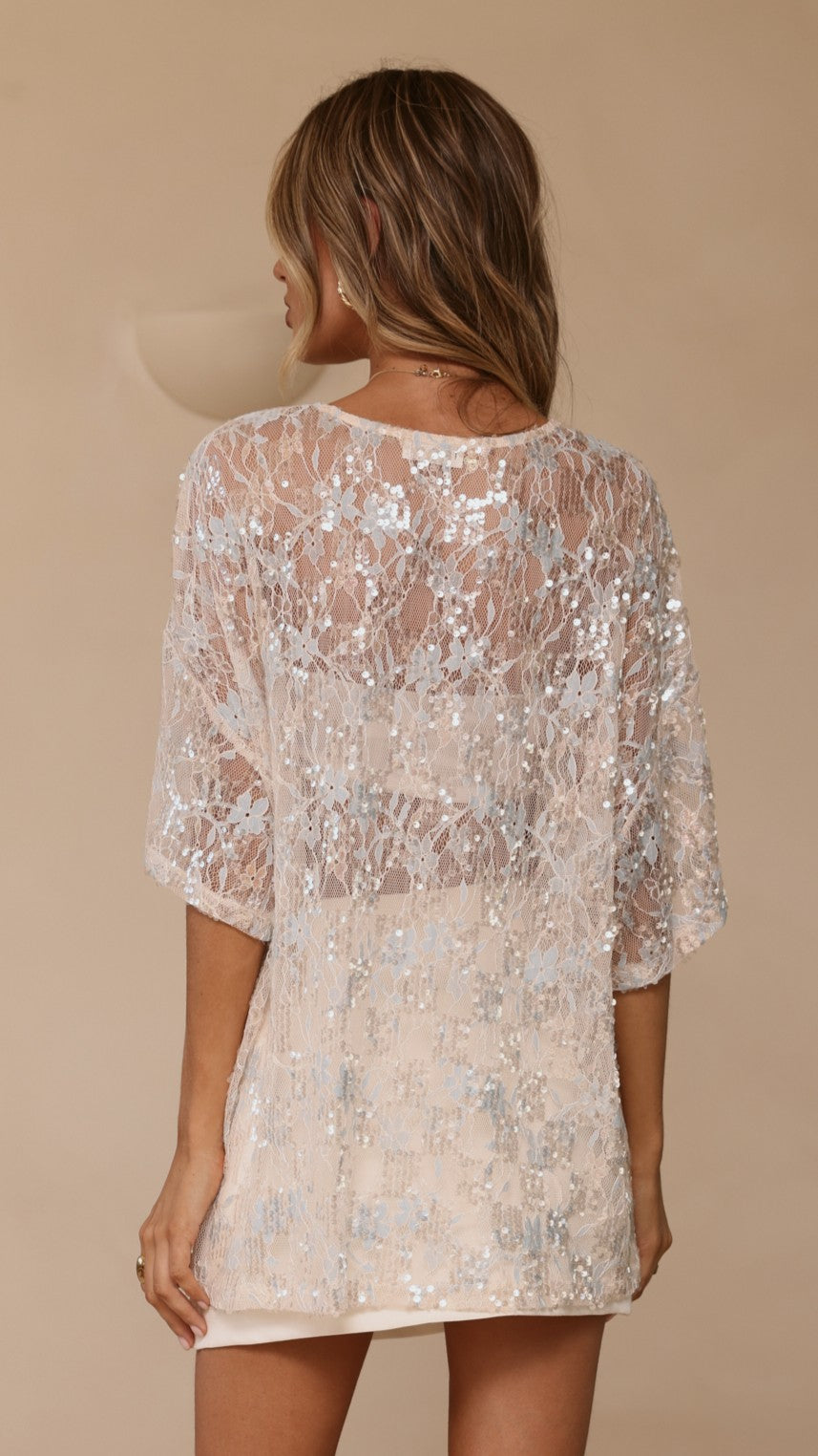 Kaia Sequin Top - Blue