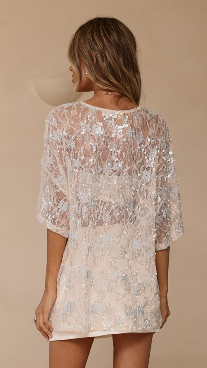 Kaia Sequin Top - Blue
