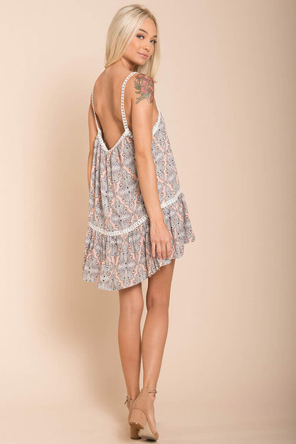 Emmalee Crochet Strap Dress Peach