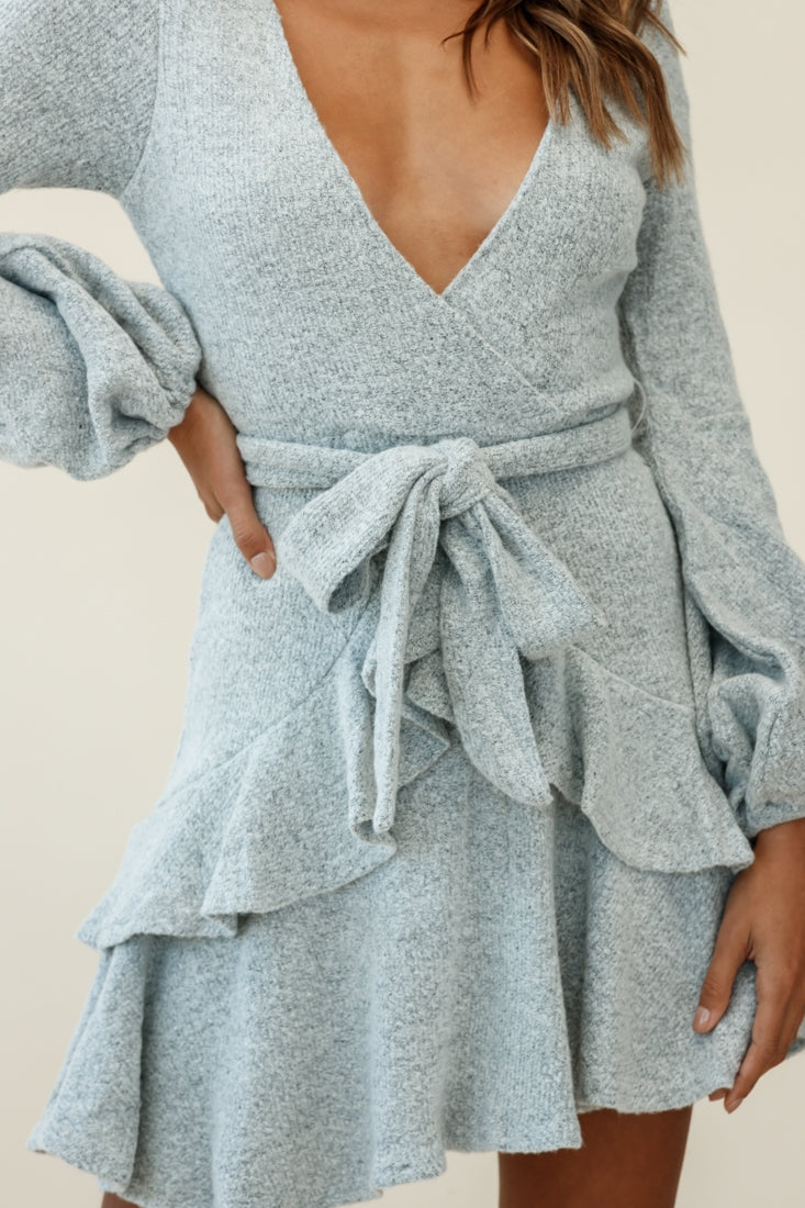 Dresden Long Sleeve Knit Dress Marble Grey