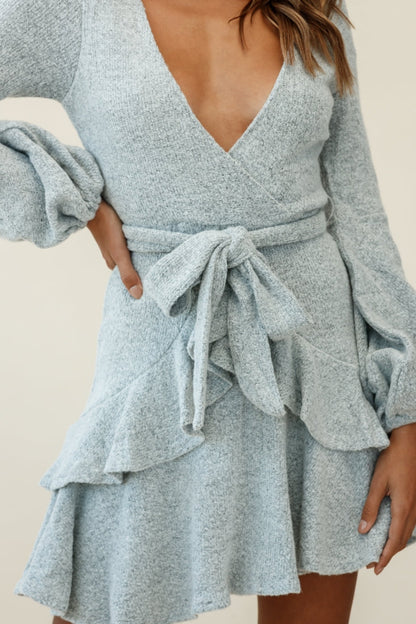 Dresden Long Sleeve Knit Dress Marble Grey