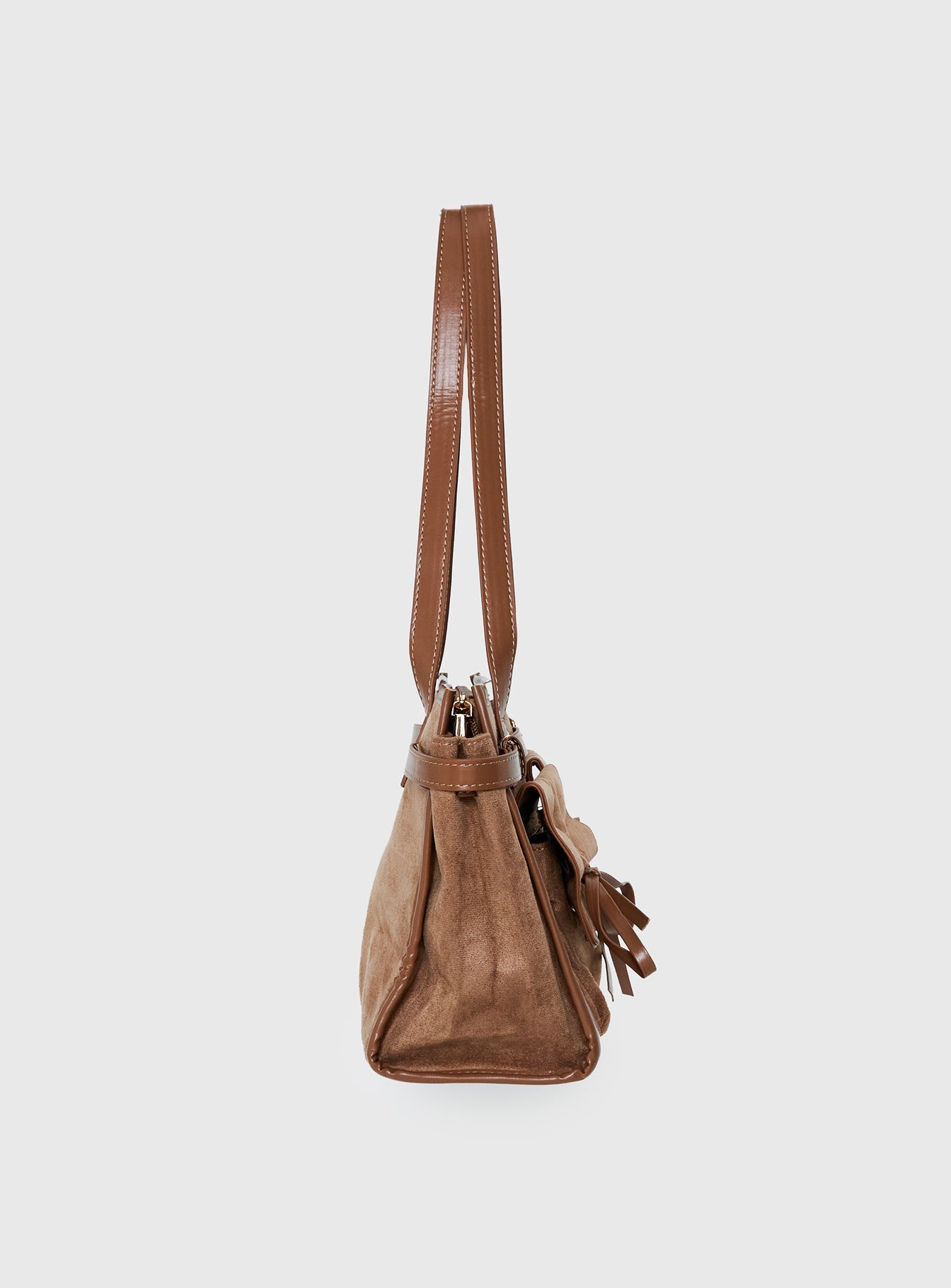 Beaming Bow Detail Shoulder Bag Tan