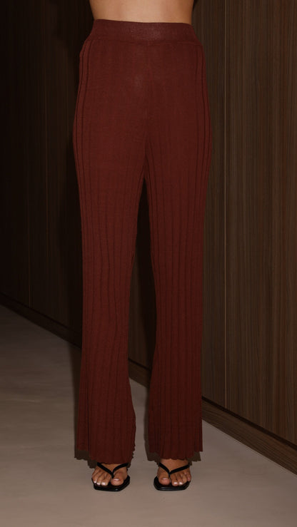 Megan Knit Pants - Chocolate