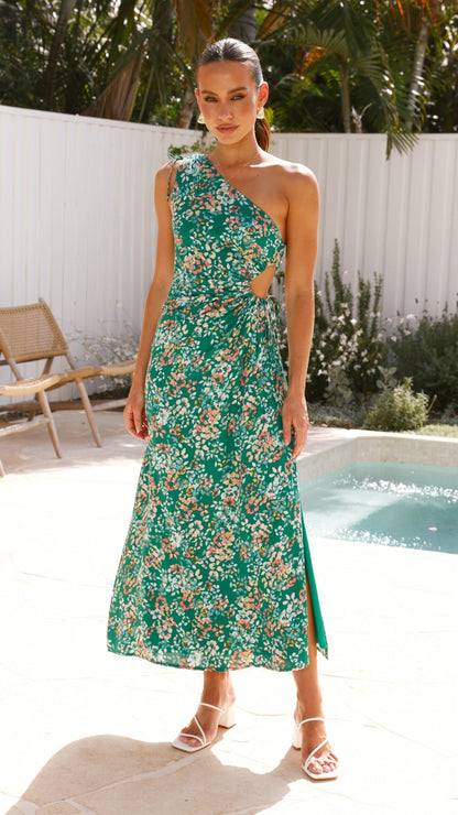 Sara Maxi Dress - Green Floral