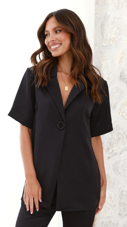 Imogen Button Shirt - Black