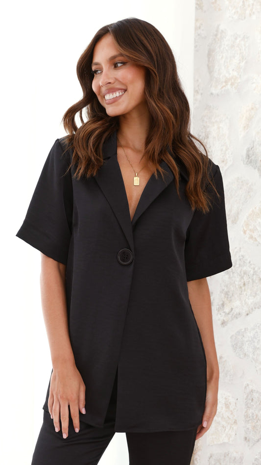 Imogen Button Shirt - Black