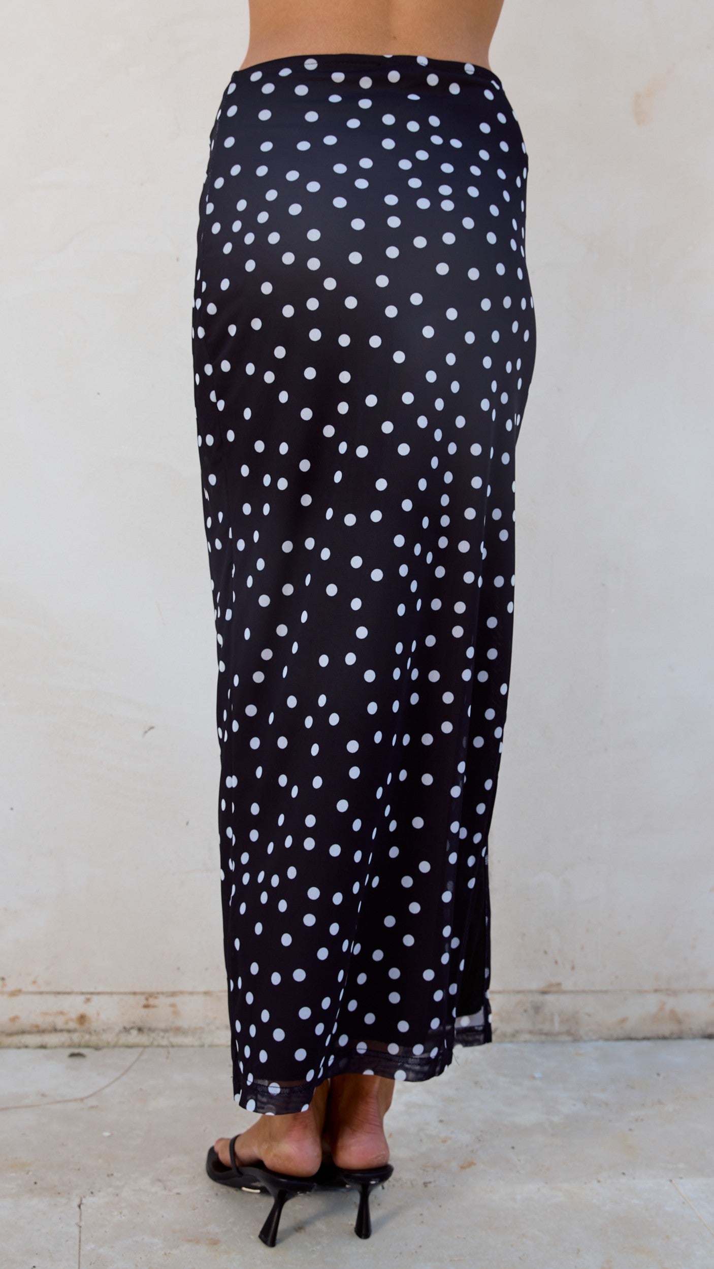 Janika Maxi Skirt - Black/White Polka Dot