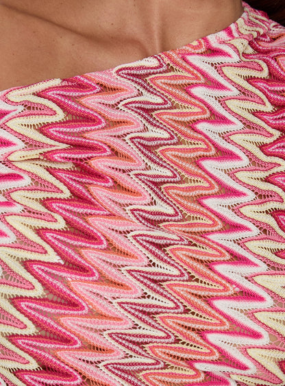 Beaming Brighter Off Shoulder Cinched Draped Top Pink