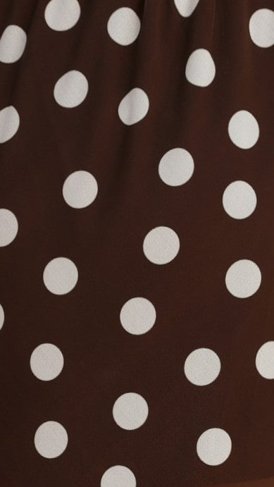 Onella Semi Sheer Maxi Skirt - Chocolate / White Polka Dot