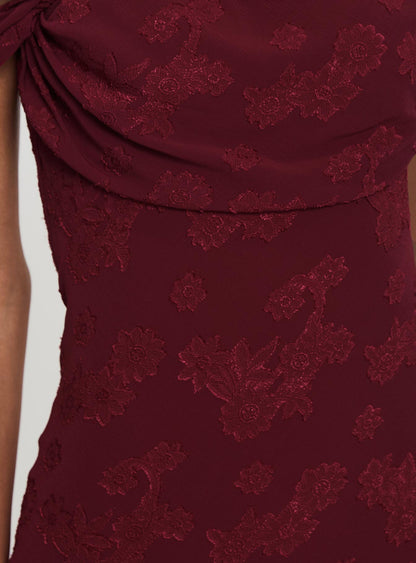 Azura Off The Shoulder Maxi Dress Burgundy