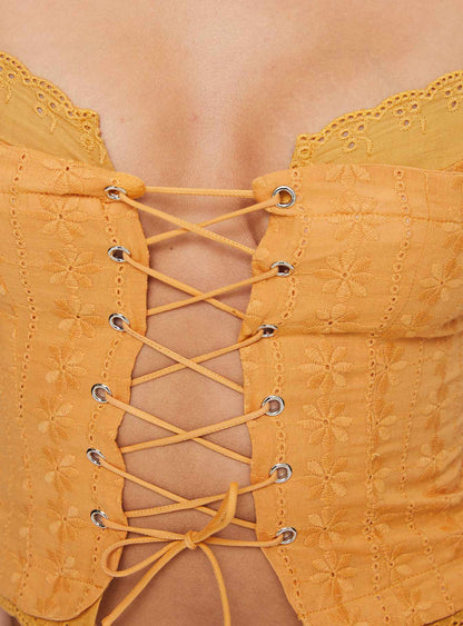 Amitri Lace Up Top Orange