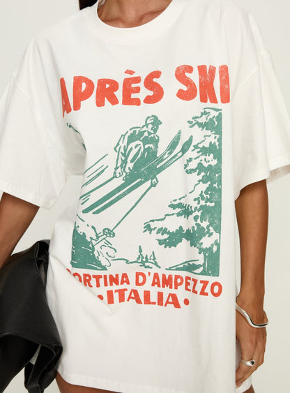 Apres Ski Italia Oversized Graphic Top White