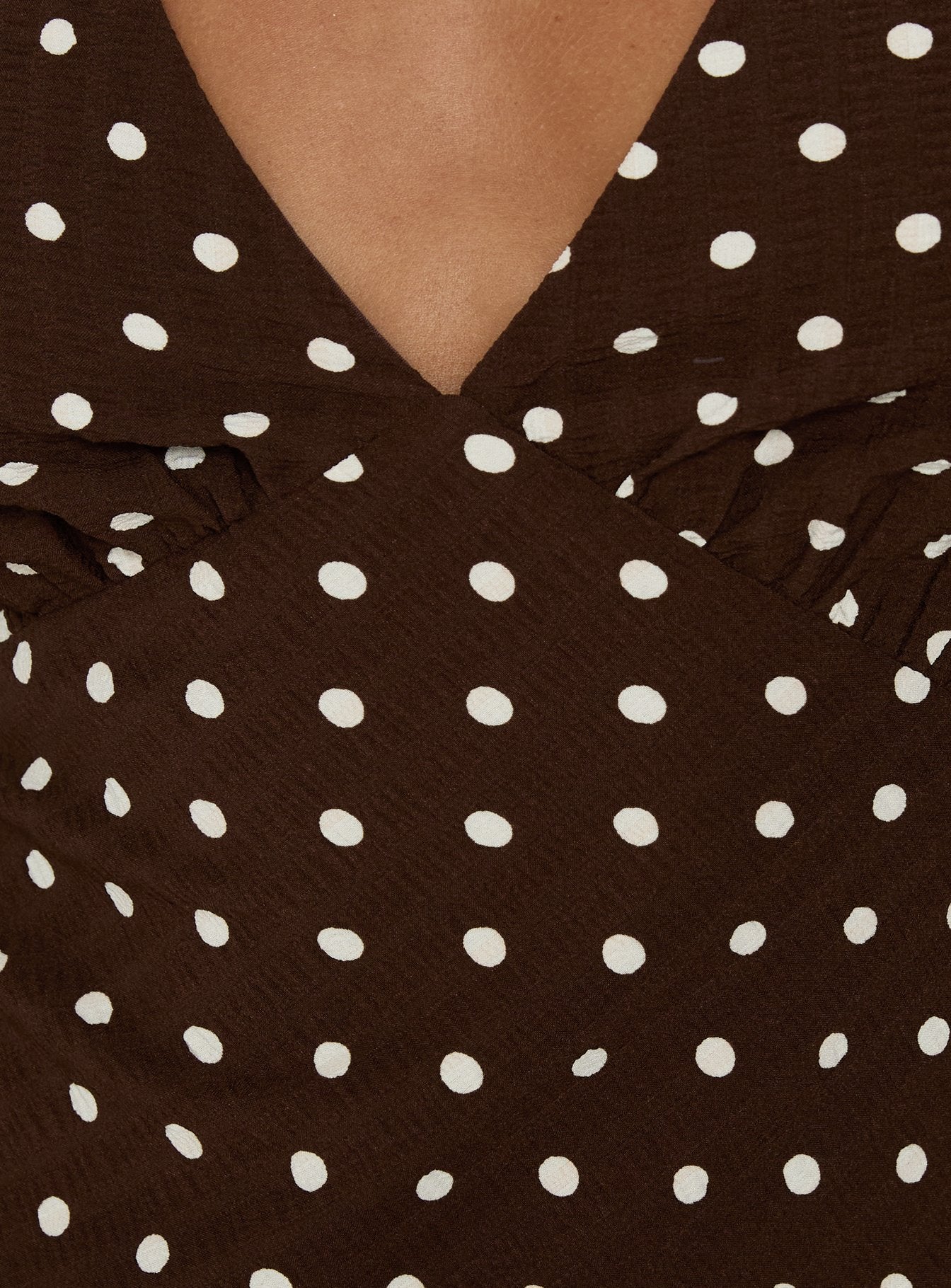 Nellie Maxi Dress Brown Polka Dot