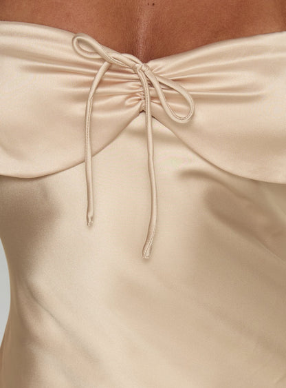 Fireproof Halter Maxi Dress Champagne