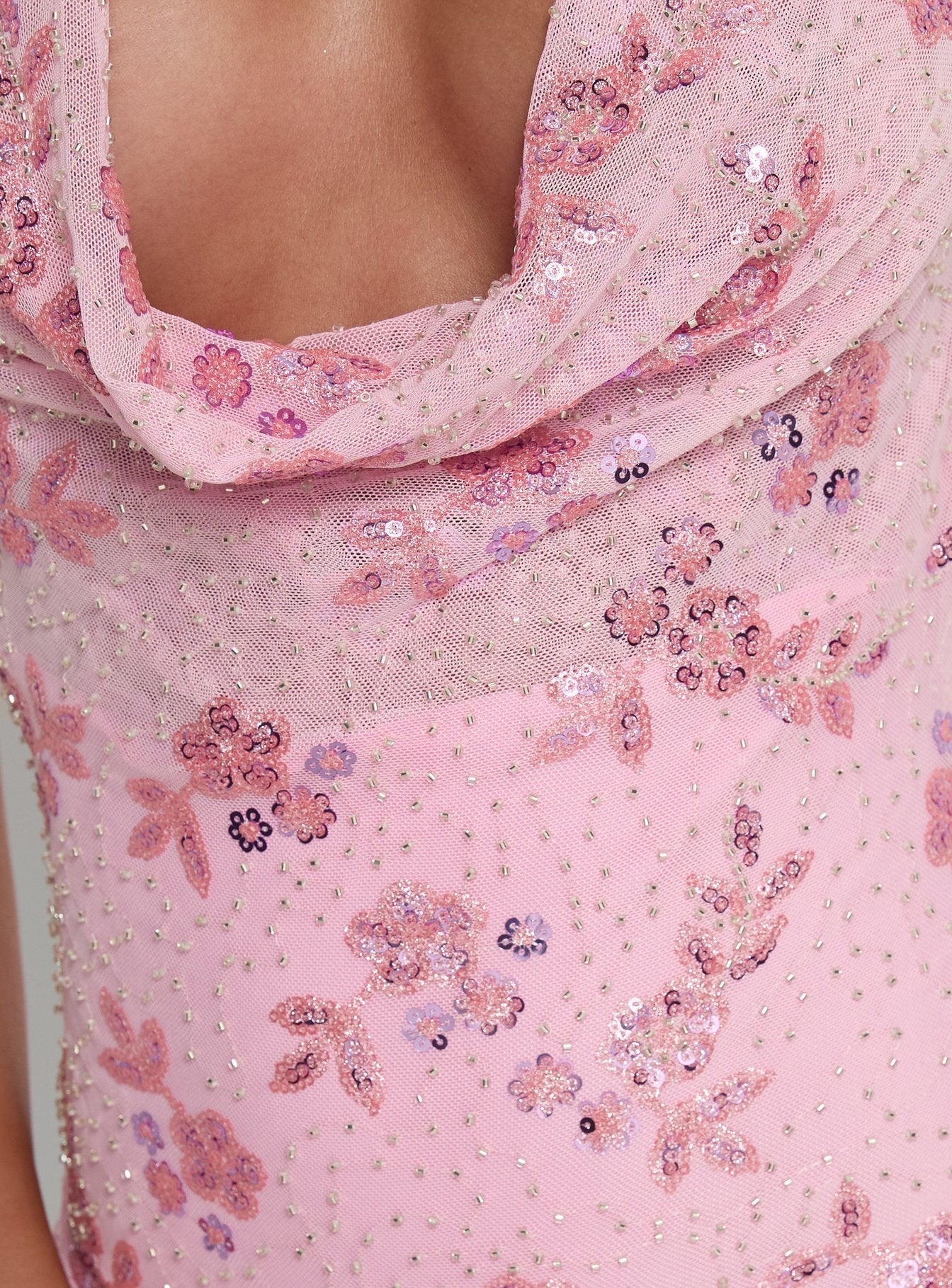 Longer Daylight Cowl Halter Romper Pink