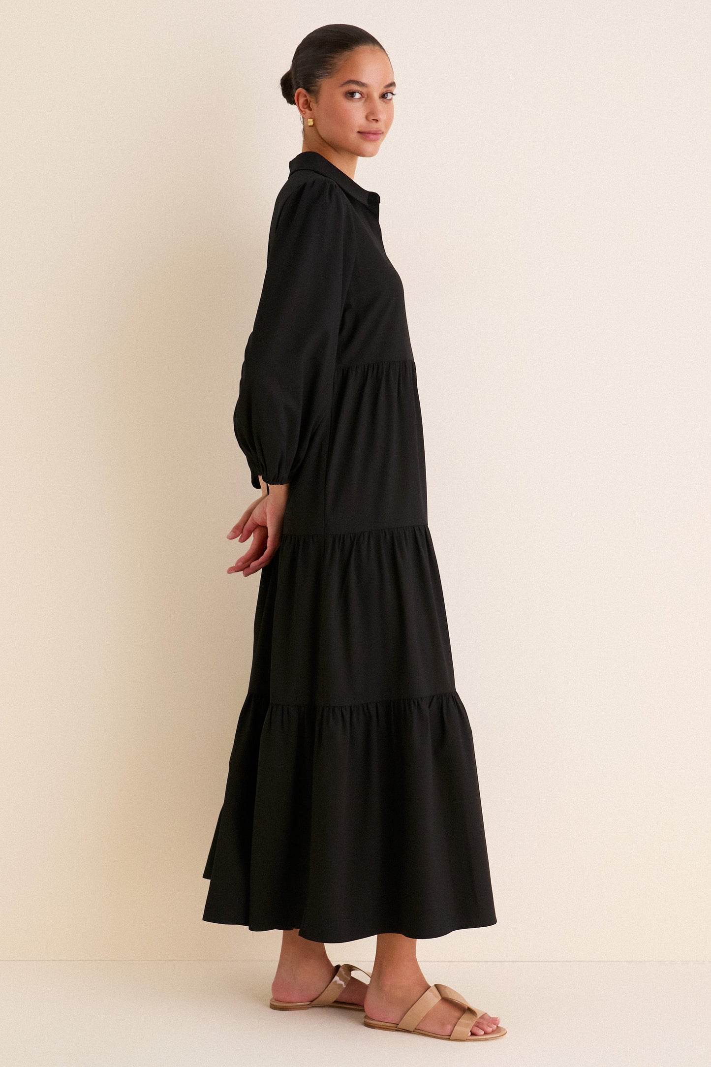 Black Crepe Mabel Maxi Dress