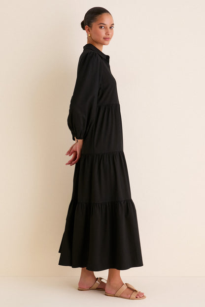 Black Crepe Mabel Maxi Dress