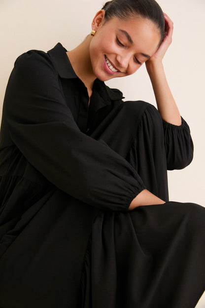 Black Crepe Mabel Maxi Dress
